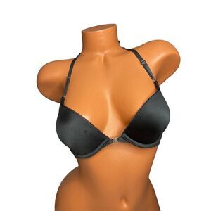 Aerie Brooke Bra Dark Grey Lace Underwire Balconette Size 32C